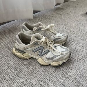 New Balance 9060 Cream and Gray Athletic Shoes